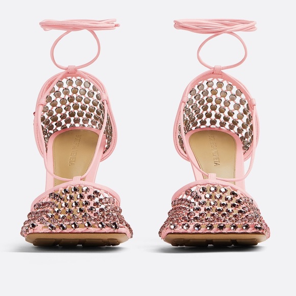 BOTTEGA VENETA Stretch Sandal Camellia Pink sz 38 1950$ - Picture 3 of 12